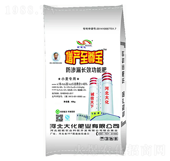 小麥專用防滲漏長(zhǎng)效功能肥-增產(chǎn)寶-大化肥業(yè)