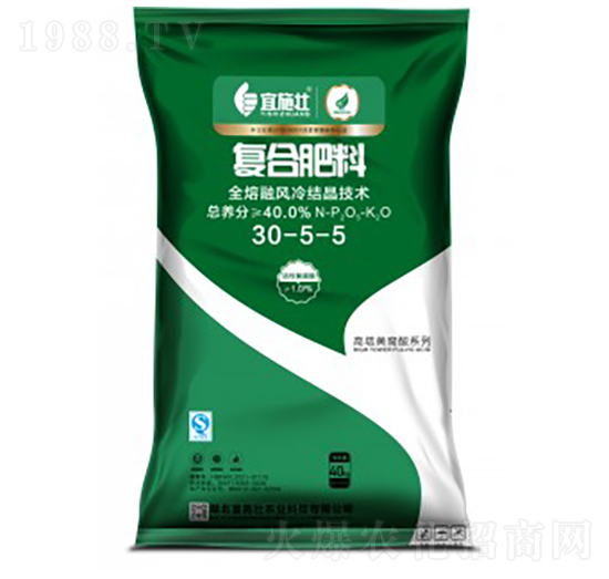 高塔黃腐酸氯基復(fù)合肥料30-5-5-宜施壯