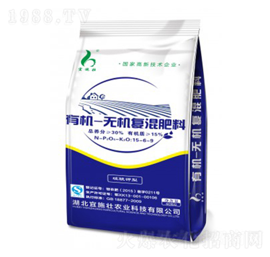 硫酸鉀型有機無機復(fù)混肥料15-6-9-宜施壯
