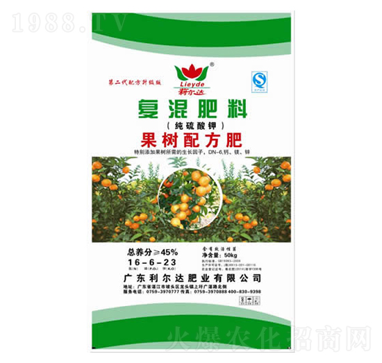 果樹配方專用純硫酸鉀復混肥料16-6-23-利爾達肥業(yè)