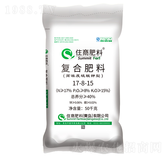 硫酸鉀型復合肥料17-8-15-住商肥料