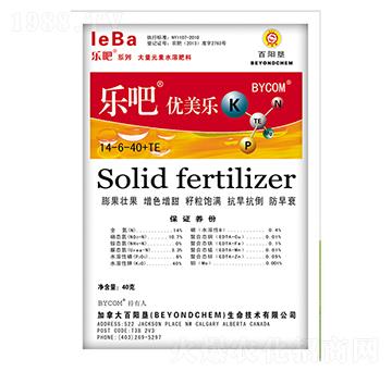 高鉀型大量元素水溶肥14-6-40+TE-樂吧優(yōu)美樂-百陽墾